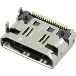 HDMI konektor Attend 206G-SXAN-R01 - zásuvka, vestavná horizontální, stříbrná, pozlacené kontakty, 1 ks