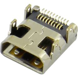 HDMI konektor Attend 206H-SDAN-R01 - zásuvka, vestavná horizontální, stříbrná, pozlacené kontakty, 1 ks
