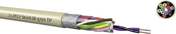 Kabeltronik 8.21202E8 řídicí kabel 2-LifYCY TP 6 x 2 x 0.2 mm² křemenová šedá metrové zboží