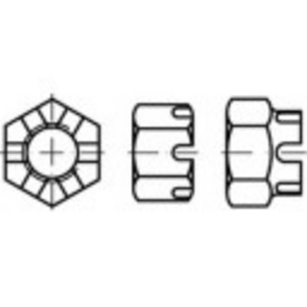 TOOLCRAFT  132183 matice korunkové M12   DIN 935   ocel  100 ks