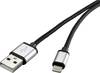 Renkforce USB kabel USB 2.0 USB-A zástrčka, Apple Lightning konektor 0.50 m tmavě šedá opletený RF-3969327