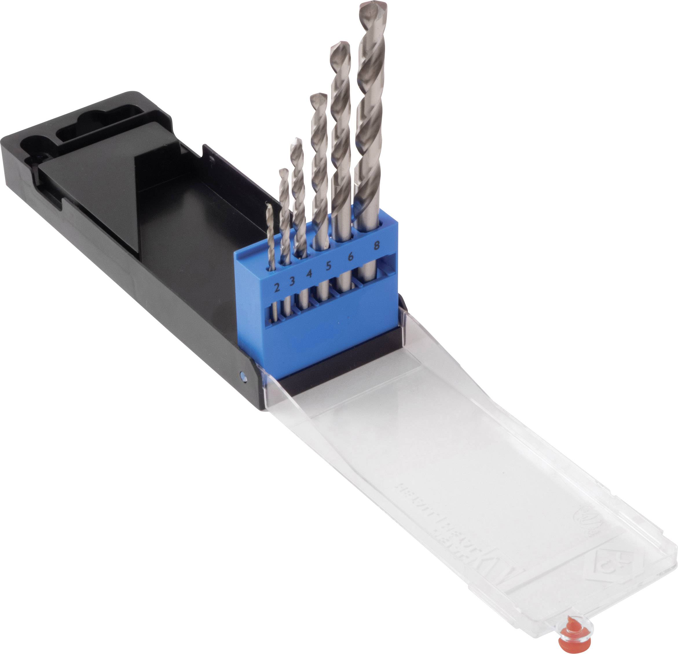 C.K T3101 HSS sada spirálových vrtáku do kovu 6dílná 2 mm, 3 mm, 4 mm, 5 mm, 6 mm, 8 mm DIN 338 válcová stopka 1 sada-0