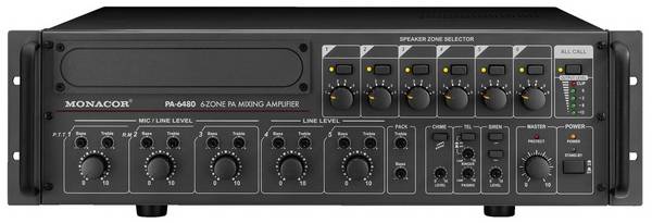 Monacor PA-6480 ELA zesilovač 480 W  6zónový