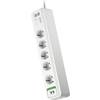 Zásuvková lišta s přepěťovou ochranou APC by Schneider Electric PM5T-GR PM5T-GR, počet zásuvek 5, IP20, 1.80 m, bílá