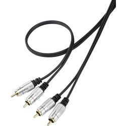 Propojovací kabel SpeaKa, 2x cinch zástrčka ⇔ 2x cinch zástrčka, černá, 3 m