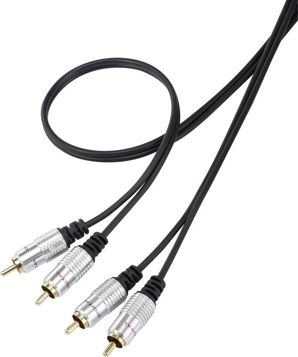SpeaKa Professional SP-7870144 cinch audio kabel [2x cinch zástrčka - 2x cinch zástrčka] 1.00 m černá SuperSoft opletení, pozlacené kontakty