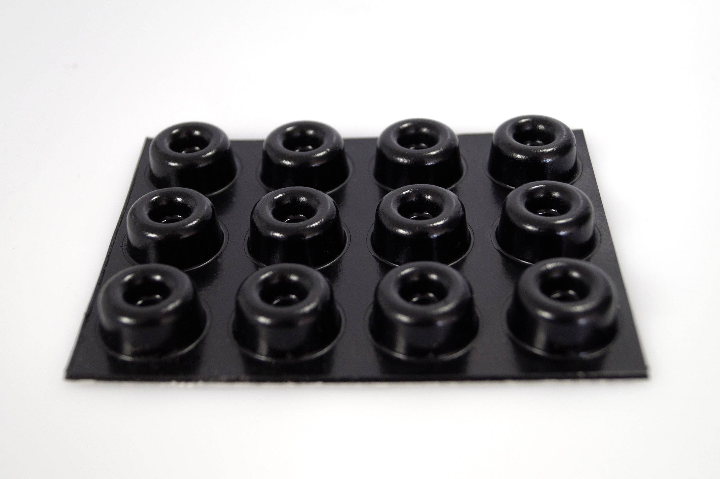TOOLCRAFT 2210SW12-C podstavná nožka přístrojová samolepicí, kulatá černá (Ø x v) 22.3 mm x 10.1 mm 12 ks