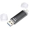 USB paměť pro smartphony/tablety Hama FlashPen "Laeta Twin", 32 GB, USB 3.0, microUSB 2.0, černá