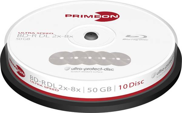 Primeon 2761311 Blu-ray BD-R DL 50 GB 10 ks vřeteno vrstva proti poškrábání