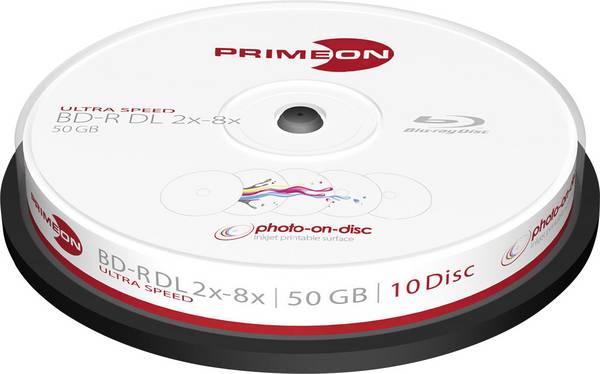 Primeon 2761312 Blu-ray BD-R DL 50 GB 10 ks vřeteno s potiskem