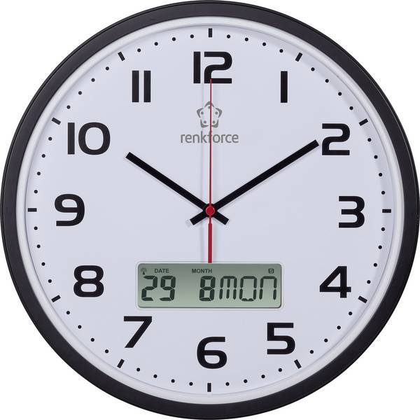 Renkforce HD-WRCL135 DCF nástěnné hodiny 32 cm x 45 mm, černá