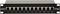 Patch panel se 12 porty RJ45, označený čísly 1 až 12, určený pro správu a distribuci síťových kabelových připojení.