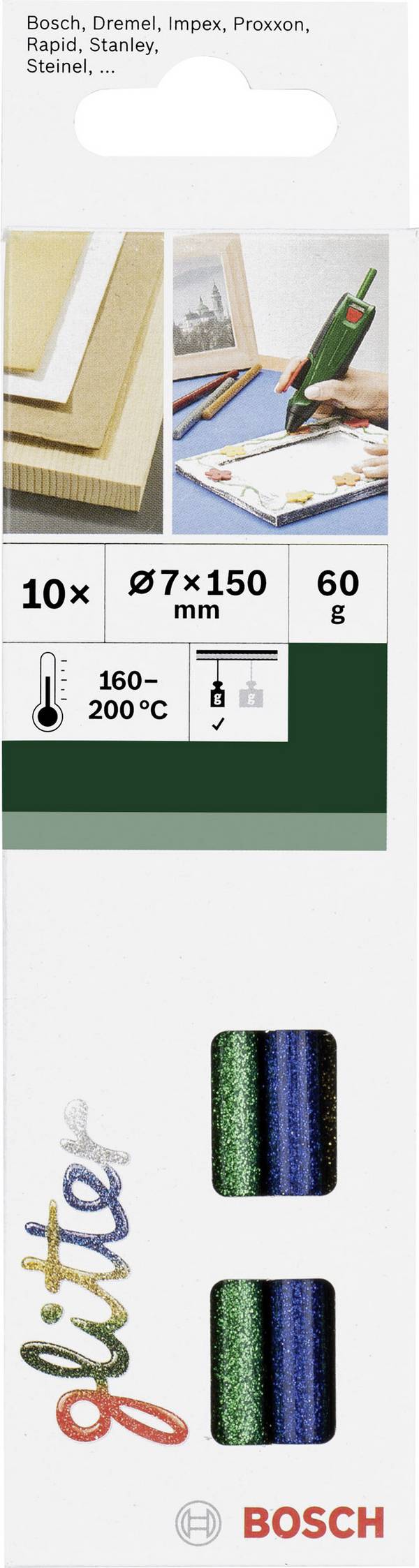 Bosch Accessories 2609256D31 lepicí tyčinky 7 mm 150 mm různé barvy tříděné (třpyt) 60 g 10 ks