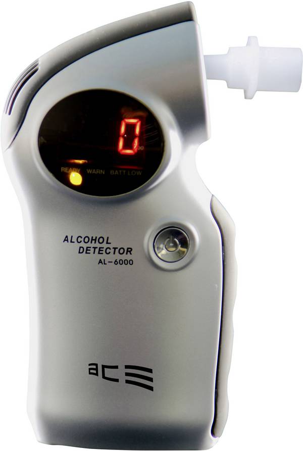 ACE AL6000 alkohol tester stříbrná 0.0 do 4 ‰ vyměnitelné čidlo, vč. displeje