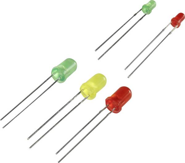TRU COMPONENTS VK-84523 sada LED zelená, červená, žlutá kulatý 3 mm, 5 mm