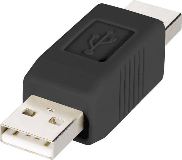 adaptér USB 2.0 Renkforce [1x USB 2.0 zástrčka A - 1x USB 2.0 zástrčka A], černá