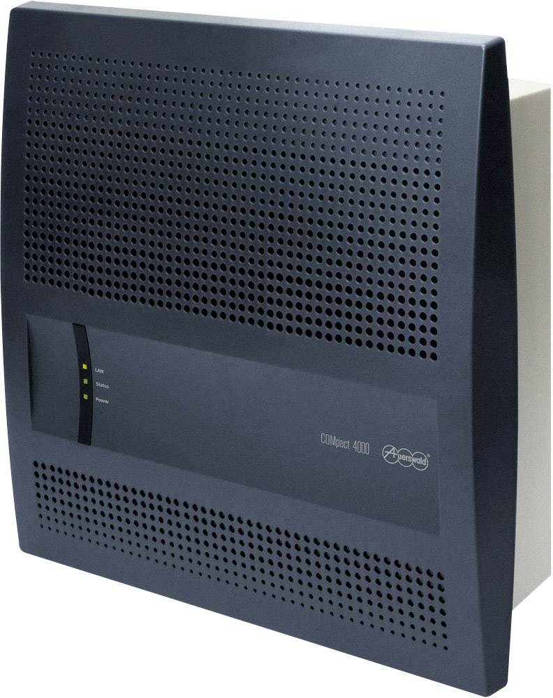 Černý internetový router s LED indikátory na přední straně, které zobrazují různé stavy připojení.