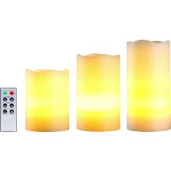 Bezdrátové LED svíčky Polarlite, teplá bílá, (Ø x v) 7,5 x 15 cm, sada 3 ks
