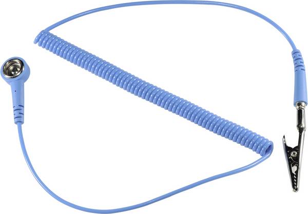 TRU COMPONENTS SpKL-4-244-SK ESD zemnicí kabel   2.44 m tlačítko 4 mm , krokosvorka