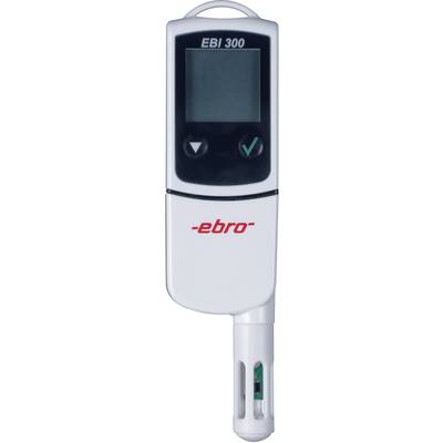 Elektronické zařízení pro měření teploty a vlhkosti vzduchu, model EBI 300 s displejem a ovládacími prvky.