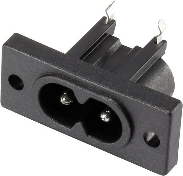 TRU COMPONENTS 1365765 IEC zástrčka C13/C14 zástrčka, vestavná úhlová Počet kontaktů: 2 2.5 A černá 1 ks