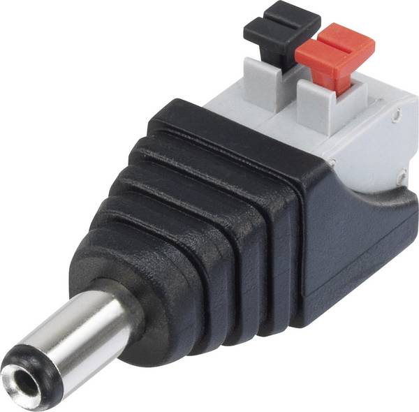 TRU COMPONENTS QT-DC2.1M nízkonapěťový konektor zástrčka, rovná 5.5 mm 2.1 mm  1 ks