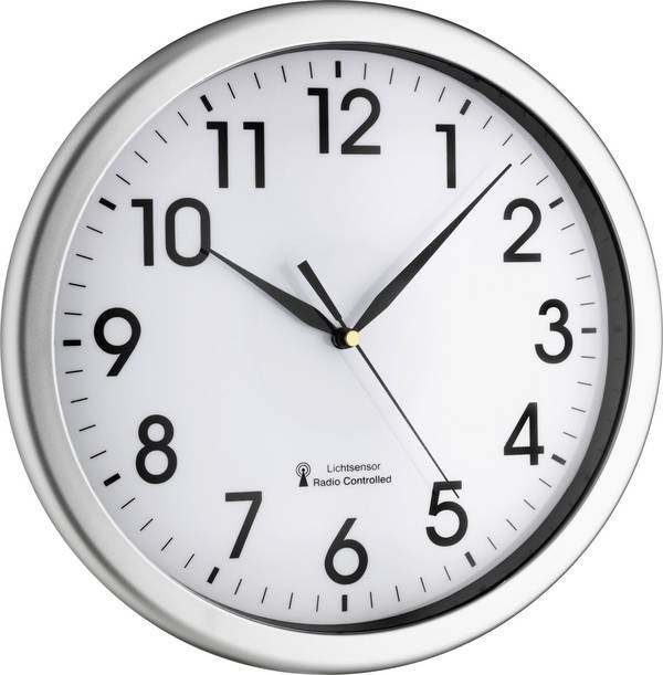 TFA Dostmann 60.3519.02 DCF nástěnné hodiny 30.8 cm x 43 mm, stříbrná