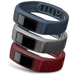 Náhradní řemínek pro Garmin vivofit 2, velikost = S, vínově červená, šedá, modrá, 3 ks