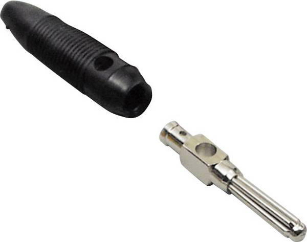 TRU COMPONENTS banánkový konektor zástrčka, rovná Ø pin: 4 mm černá 100 ks