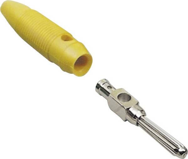 TRU COMPONENTS banánkový konektor zástrčka, rovná Ø pin: 4 mm žlutá 1 ks