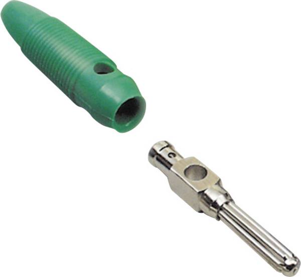 TRU COMPONENTS banánkový konektor zástrčka, rovná Ø pin: 4 mm zelená 100 ks