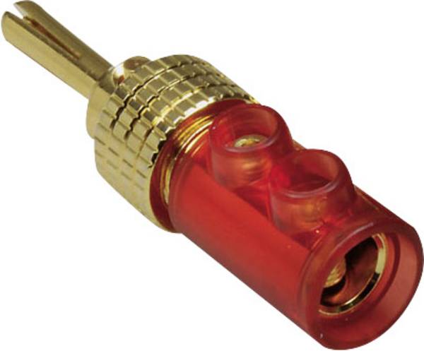 BKL Electronic 0106006 banánkový konektor zástrčka, rovná Ø pin: 4 mm červená 1 ks