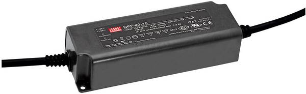 MEAN WELL NPF-40D-24 LED driver, napájecí zdroj pro LED  konstantní napětí, konstantní proud 40 W 1.6 A 14.4 - 24 V/DC stmívatelný, PFC spínací obvod , ochrana proti přepětí , schválení nábytku  1 ks