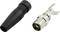 Černý ochranný plášť a stříbrná BNC zástrčka pro koaxiální kabel jsou zobrazeny vedle sebe.