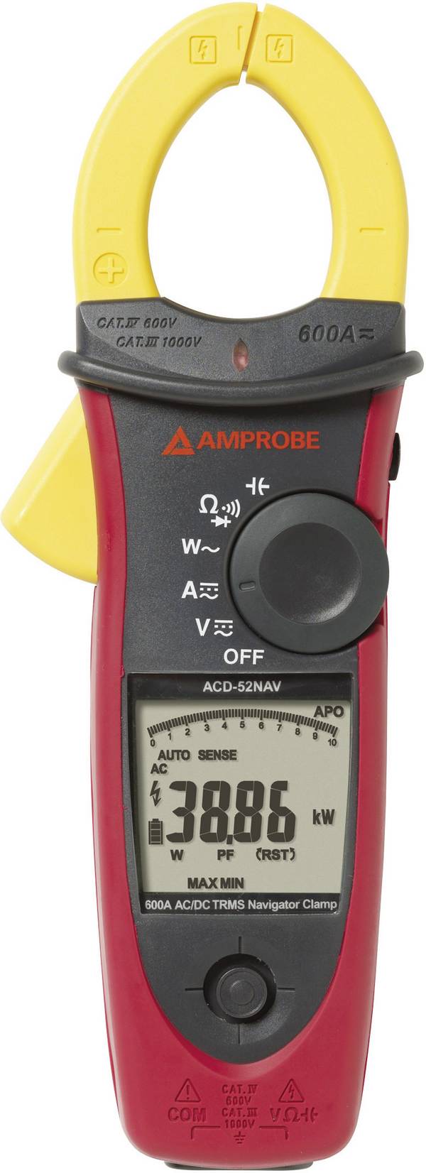 Beha Amprobe ACDC-52NAV digitální multimetr, proudové kleště, CAT III 1000 V, CAT IV 600 V, Displej (counts): 10000