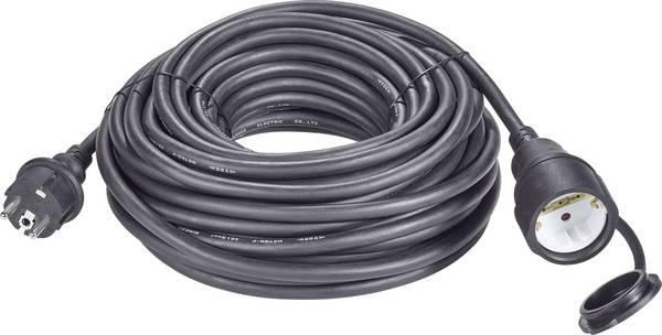 Sygonix 1373173 napájecí prodlužovací kabel, 16 A, černá, 20.00 m