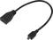 Černý kabel s HDMI zásuvkou na jedné straně a micro-HDMI konektorem na straně druhé.