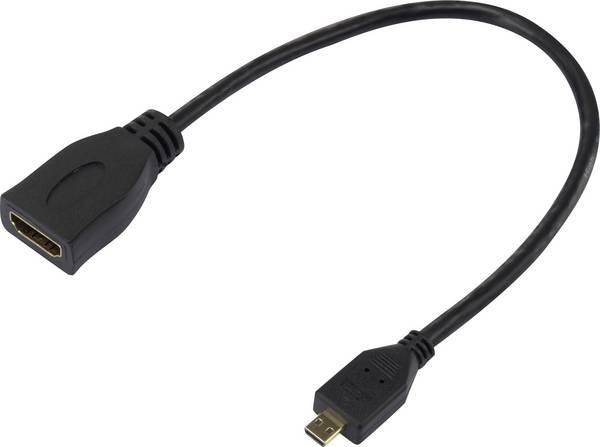 SpeaKa Professional SP-7870588 HDMI adaptér [1x micro HDMI zástrčka D - 1x HDMI zásuvka] černá pozlacené kontakty 20.00 cm