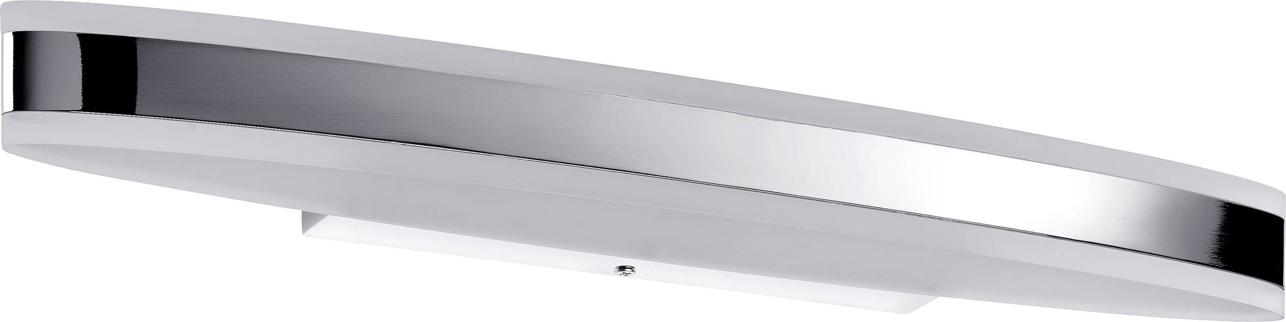 Bílé a stříbrné podlouhlé stropní svítidlo s moderním designem. Má hladký povrch a hodilo by se do moderního prostoru.