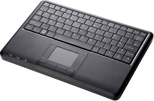 Perixx PERIBOARD-510-PLUS USB klávesnice německá, QWERTZ černá integrovaný touchpad