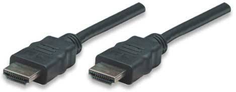 Dva černé HDMI kabely se zástrčkami na obou koncích leží vedle sebe. Používají se k přenosu video a audio dat.