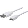USB 2.0 prepojovací kábel Manhattan 323987, 1.00 m, biela