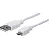 USB 2.0 prepojovací kábel Manhattan 324069, 1.80 m, biela