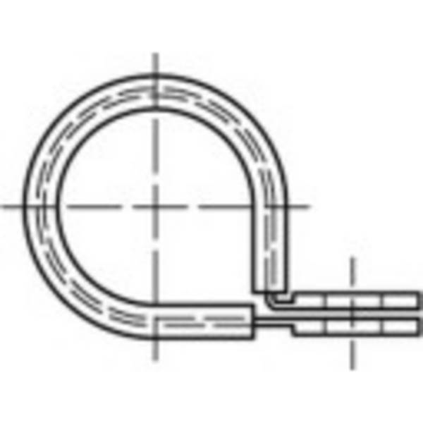 TOOLCRAFT 137635 trubková objímka Trubkové spony 20 mm Galvanicky pozinkovaná ocel  50 ks