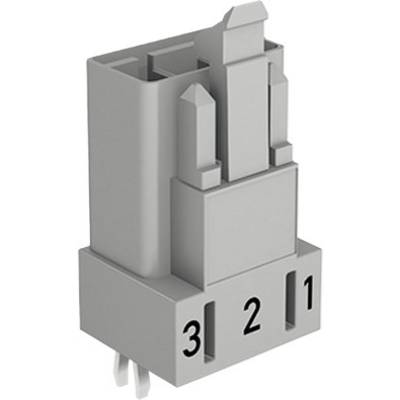 Šedý třípólový elektrický konektor s čísly '1', '2' a '3' na spodní straně.