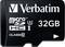 Černá paměťová karta Verbatim MicroSDHC o kapacitě 32 GB, klasifikace U3 a třída 10.