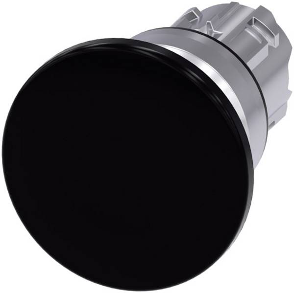 Siemens  3SU10501BD100AA0  3SU1050-1BD10-0AA0  kulové tlačítko  kovový přední prstenec, Vysoký lesk   zdvihátko  černá    otočení  1 ks