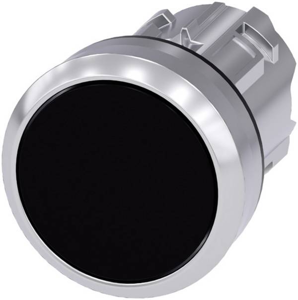 Siemens  3SU10500AB100AA0  3SU1050-0AB10-0AA0  tlačítko  kovový přední prstenec, Vysoký lesk , plochý hmatník  tlačítko  černá      1 ks