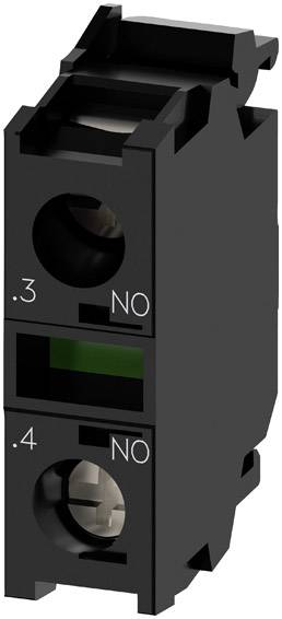 Černý elektrický spínač se dvěma svorkami, označený '0,3 NO' a '0,4 NO', určený pro použití v elektrických zařízeních.