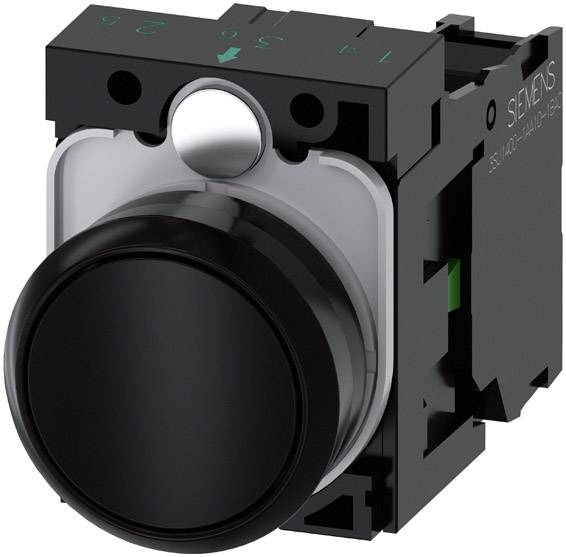 Siemens 3SU11000AB101BA0 3SU1100-0AB10-1BA0 tlačítko plastový přední prstenec, plochý hmatník tlačítko černá 1 ks Piece